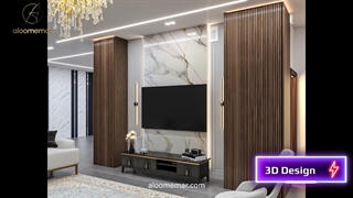 از طراحی تا اجرا تی وی وال ساده و شیک با الومعمار