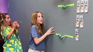 Nastya and balloon challenge