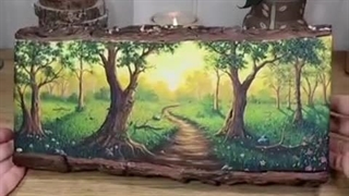 نقاشی زیبا روی تنه درخت .. پارت اول