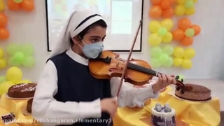 هنرنمایی دانش آموزان در جشن نیمه شعبان در دبستان( دوره دوم) روشنگران منطقه 3