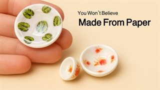 ظروف سرامیکی مینیاتوری DIY از کاغذ | بشقاب و کاسه های کوچک