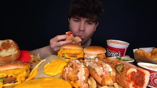 ASMR MUKBANG EXTRA CANES SAUCE MCDONALDS GIANT CHIPOTLE BURRITOS CHICKEN & FRIES ｜ WITH CHEESE