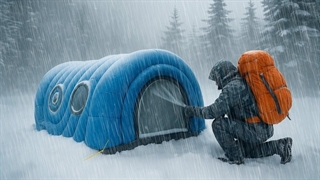 کمپینگ در باران شدید با دیوانه‌وارترین رعد و برق // تلاش برای ساختن سرپناه در باران شدید