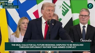 لحظه امضا و اعلام توافق صلح غزه در شرم الشیخ مصر توسط دونالد ترامپ !!