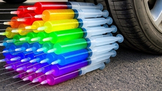 آزمایش‌های خردکننده! ماشین در مقابل چیزهای ترد و نرم! هرم ترد کوکاکولا، فانتا، میرندا ASMR