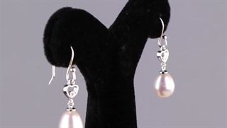 گوشواره مروارید طرح قلب