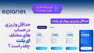 حداقل واریزی در حساب های مختلف بروکر ای پلنت (ePlanet) 1404 - تریدینگ فایندر
