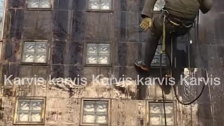 پولیش و احیای نمای ساختمان از جنس برنز با نماشویی