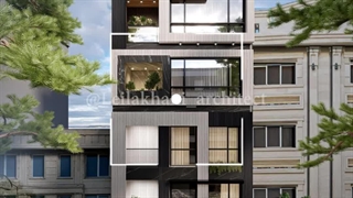 طراحی و اجرای نمای مدرن پنج طبقه ✨