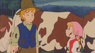 کارتون حنا دختری درمزرعه ۱۹۸۴-تصادف/سقوط گاوها از پرتگاه شمالی/کتک خوردن محکم حنا با چوب توسط آقای تیمو-قسمت هشتم