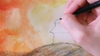 نقاشی مداد آبرنگی