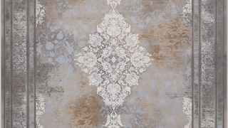 فرش 1200 شانه تراکم 3600 کد E131059 مدرن طوسی طلایی  فرش متحد آسیا - اقساط تا سال 1410