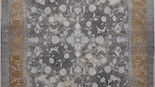 فرش 1200 شانه تراکم 3600 کد E131065 مدرن طوسی سفید طلایی فرش متحد آسیا - اقساط تا سال 1410