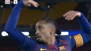 گل اول بارسا به اتلتیکو (رافینیا)