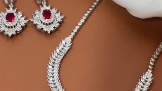 سرویس نقره زنانه نگین قرمز سلطنتی