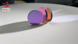 فیلتر باند باریک عبوری با طول موج ۵۸۰ نانومتر، سفارشی کارخانه، جنس شیشه نوری، چگالی نوری ۵ (OD5)