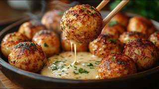 گلوله های نخودچی ترد با سس گیاه لیمو - دستور غذای گیاهی آسان