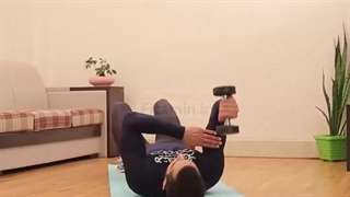پشت بازو خوابیده دمبل تک روی زمین