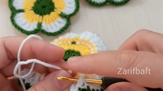 تکنیک بافت گل فانتزی با قلاب