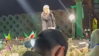قیصر در تجمع شبانه مردمی برای ایران عزیز در جنگ رمضان خواند