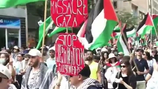 کلیپ قدیمی از حمایت مردم خارجی از فلسطین!!.....با شعار های Free palestine!